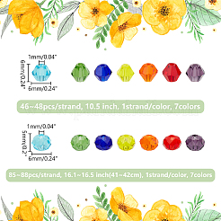 14 нити 14 стиля имитируют австрийские хрустальные биконические стеклянные бусины нити GLAA-WR0001-01