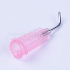 プラスチック製の液体精密鈍いカーブ針ディスペンスチップ  パールピンク  28x7.5mm  ピン：0.9mm&nbsp;TOOL-WH0103-04C