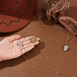 2 шт. регулируемые латунные цепи панцирного плетения в виде ковбойской шляпы&nbsp;NJEW-UN0001-78P