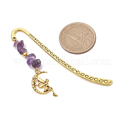 9 шт. бусины из натурального смешанного драгоценного камня и закладка из сплава AJEW-JK00348