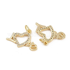 Латунные микропаве прозрачные подвески с фианитом ZIRC-I367-14G-15