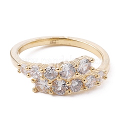 Открытое кольцо-манжета из прозрачного кубического циркония RJEW-F124-04G