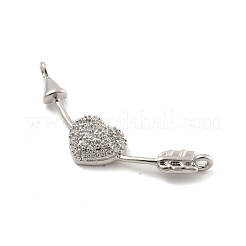 Шармы-соединители из латуни с микропаве из прозрачного кубического циркония&nbsp;LS-KK-H467-02P