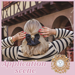 6 шт. пуговицы из АБС-пластика с имитацией жемчуга на ножке BUTT-PH0001-51G