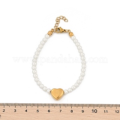 Пластиковые браслеты из искусственного жемчуга для женщин BJEW-M056-10G-04