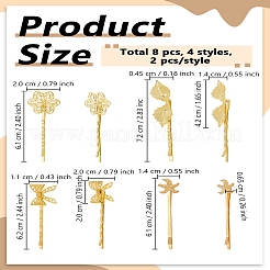 8 шт. 4 стиля фурнитуры для шпилек из сплава железа и цинка&nbsp;OHAR-LP0001-25