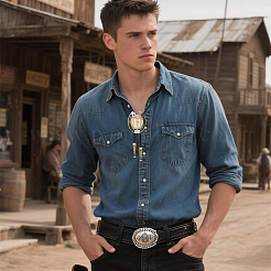 Ожерелья из сплава ковбойский вестерн с подвеской в виде буквы «боло»&nbsp;NJEW-WH20014-02H