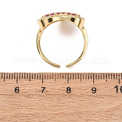 Anneaux ouverts de manchette en laiton à micro-pavé de zircone cubique&nbsp;RJEW-F204-07B-G
