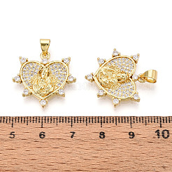 Латунные микропаве прозрачные подвески с фианитом&nbsp;ZIRC-N039-165-NF