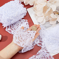 Ruban de polyester d'un mètre avec perles rondes en plastique et paillettes&nbsp;OCOR-HS0001-20A