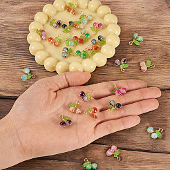 28 шт. 7-х цветные подвески из стекла с эффектом потрескивания при запекании PALLOY-TAC0185