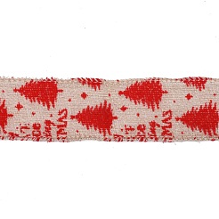 Ruban d'emballage en polyester imitation lin&nbsp;DIY-P012-06A