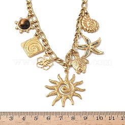 Женские подвески в виде морских звезд и солнечных черепах из нержавеющей стали 304&nbsp;NJEW-G180-01G