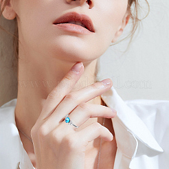 4 шт. 2 цвета 925 регулируемых кольца из стерлингового серебра со стразами STER-NB0001-16