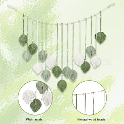 Лист полиэстер макраме настенный декор в стиле бохо&nbsp;AJEW-WH20006-213B