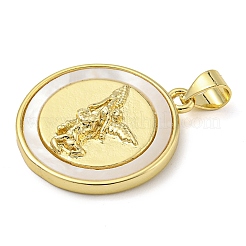 Плоские круглые подвески из латуни KK-Z063-11G-01