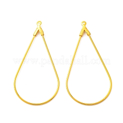 アイアン製ペンダント  ティアドロップチャーム  フープピアス用金具  ゴールドカラー  45x22x1.4mm  穴：1mm&nbsp;LS-RN-N001-01G