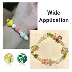 30 шт. 15 прозрачных стеклянных эмалевых бусины GLAA-KS0001-09