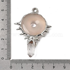 Gros pendentifs de pierres précieuses naturelles et synthétiques mélangées&nbsp;G-G466-02P