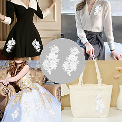 2 Paar Polyester-Flicken mit Strassen zum Aufbügeln/Aufnähen&nbsp;DIY-GF0013-17B