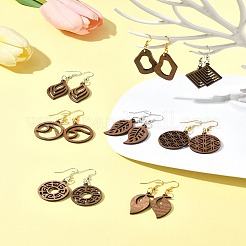 Наборы для изготовления висячих сережек в форме листьев своими руками DIY-FS0008-63B