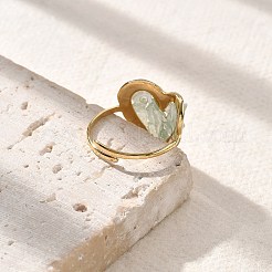 Перстни из натурального зеленого авантюрина в форме сердца STAS-Z112-10G-02