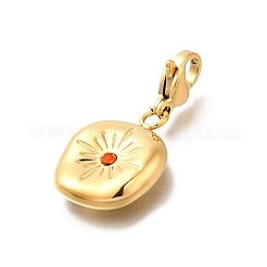 Плоские круглые подвески из нержавеющей стали 304 со стразами STAS-R159-53G-03