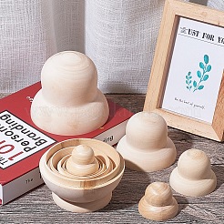 未完成の空白木製マトリョーシカ人形  DIYの手塗りの工芸品のため  バリーウッド  10~78x6~140mm  10個/セット&nbsp;DIY-WH0148-31