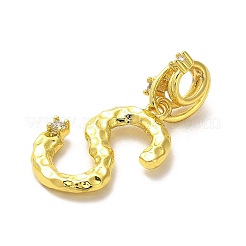 Реечное покрытие латунь микро паве кубический цирконий европейские подвески с подвесками KK-L210-015G-S