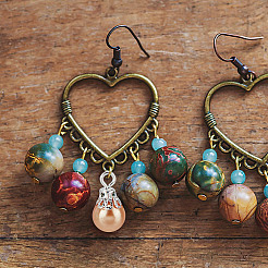 200шт 10 цветных стеклянных жемчужных подвески PALLOY-GO00002