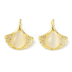 Реечное покрытие латунь паве кубический цирконий с подвесками кошачий глаз KK-G464-14G