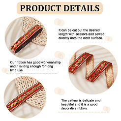 Жаккардовые ленты в этническом стиле из полиэстера SRIB-WH0011-198B