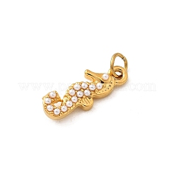 Ciondoli in acciaio inossidabile 304 con perle finte ABS&nbsp;X-STAS-B097-07G-04