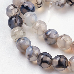Круглый природных дракон вены агат бисер пряди&nbsp;X-G-S124-8mm