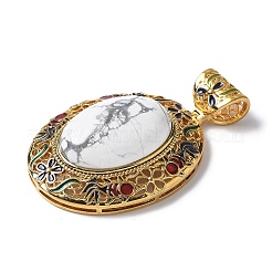 Овальные подвески из натурального говлита&nbsp;KK-K399-18B-02