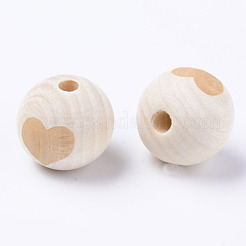 Perle europee di legno naturale non finito&nbsp;WOOD-S057-005B