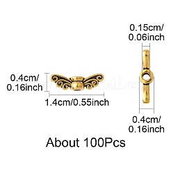 100 шт. бусины в виде крыльев феи из сплава в тибетском стиле TIBEB-FS0001-14