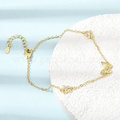 Brass butterfly Link Armbänder&nbsp;KK-CBAFF9E-01G