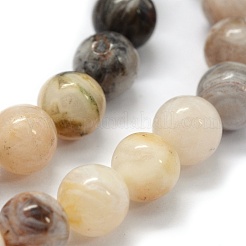 Природные бамбуковых листьев агат бисер нитей&nbsp;G-G763-03-8mm