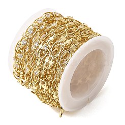 Цепи овального сечения из латуни ручной работы с прозрачными кубическими циркониями CHC-G027-02LG