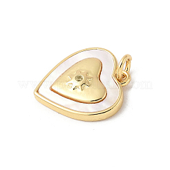 Подвески из латуни с натуральными белыми ракушками&nbsp;KK-S522-22G