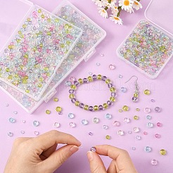 350 шт. 7-цветные прозрачные стеклянные бусины для выпечки DGLA-YW0001-45