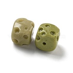 天然アラシャン瑪瑙ビーズ  キューブチーズ  オリーブ  9~10x9~10x9~10mm  穴：1.4mm&nbsp;G-M442-01B