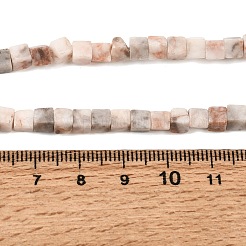 天然ピンクゼブラジャスパービーズ連売り  キューブ  4.2~5x4~4.5x4.1~4.5mm  穴：0.9mm  約86個/連  14.88''（37.8センチメートル）&nbsp;GG-CBA0743-A01
