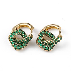 Кубический цирконий полые квадратные серьги-кольца с подвесками EJEW-L234-089G