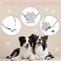 Ожерелье из урны с прахом и отпечатком лапы&nbsp;NJEW-WH0024-01S