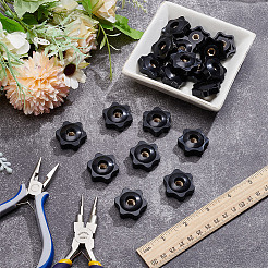 20 Stück PP-Kunststoff und Messing-Pflaumenblüten-Griffmutter&nbsp;DIY-SP0007-12