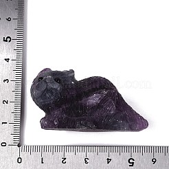Figurine de chat sculptée en fluorite naturelle&nbsp;G-Q615-04C