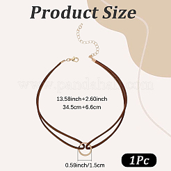 1 шт. сплава кольцо двухслойный искусственный замшевый шнур колье чокер ожерелье для женщин&nbsp;NJEW-CL0001-07