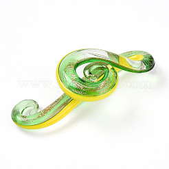 Ручной золотой песок Lampwork большие кулоны&nbsp;LAMP-T023-08D
